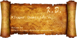Kluger Domicián névjegykártya